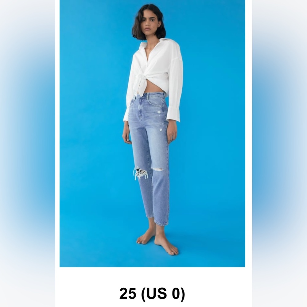 Zara Ripped Mom Fit Jeans